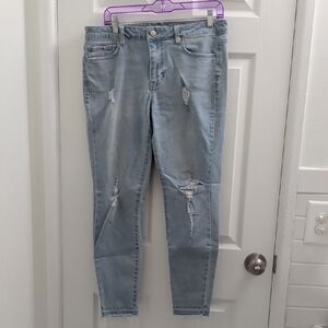 Light Blue Distressed Women Jeans